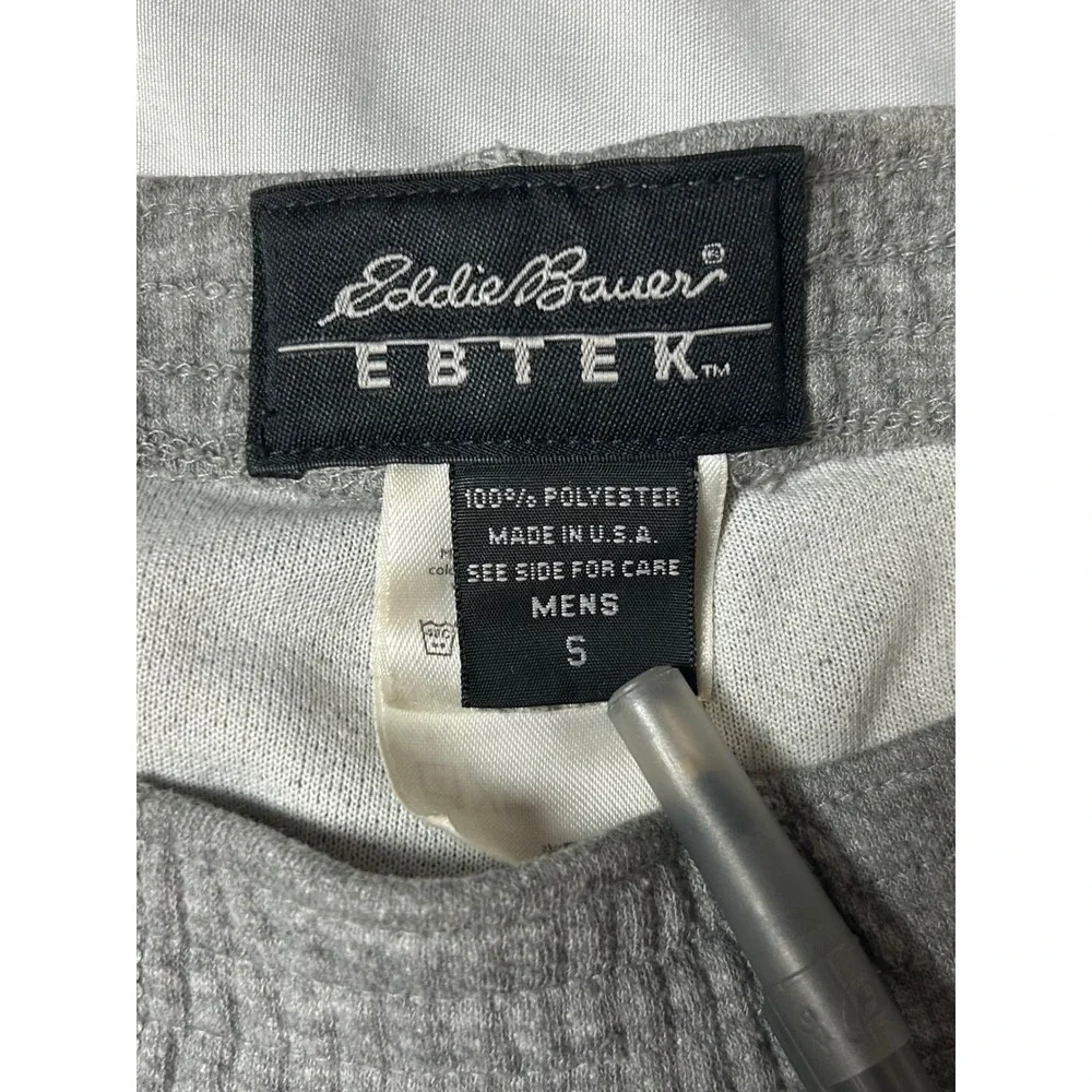 Eddie Bauer EBTEK Mens Small Thermal Base Layer Pants Gray Leggings Vtg Made USA